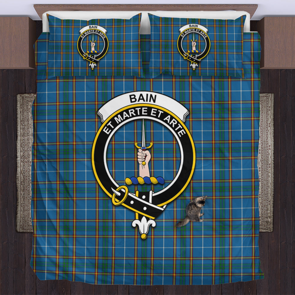 Bain Tartan Bedding Set with Family Crest UK Bedding Set - Tartan Vibes Clothing