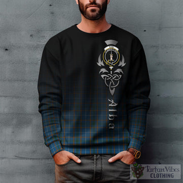 Bain Tartan Sweatshirt Featuring Alba Gu Brath Family Crest Celtic Inspired