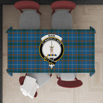 Bain Tartan Tablecloth with Family Crest