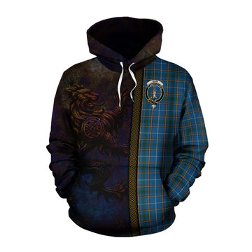 Bain Tartan Family Crest Cotton Hoodie Alba Gu Brath Be Brave Lion Ancient Style Pullover Hoodie XS - Tartan Vibes Clothing