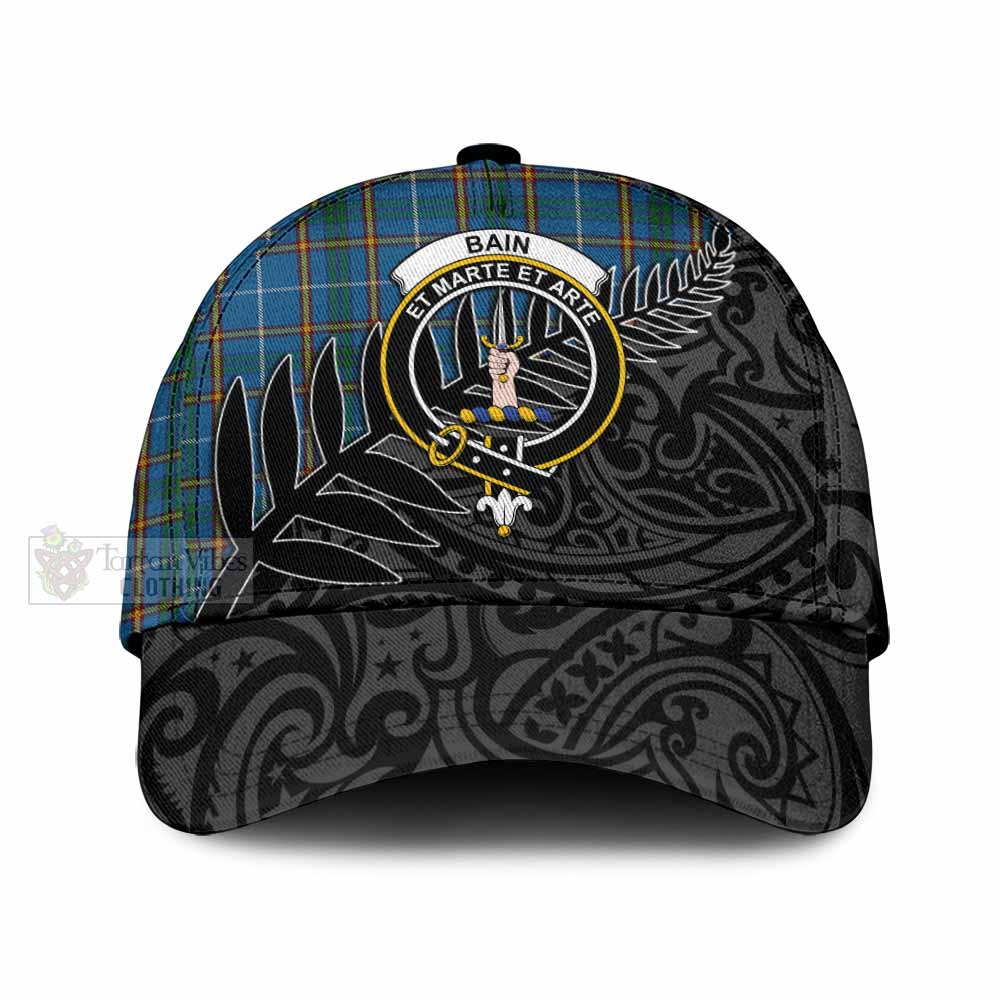 Tartan Vibes Clothing Bain Tartan Classic Cap with New Zealand Silver Fern Half Style