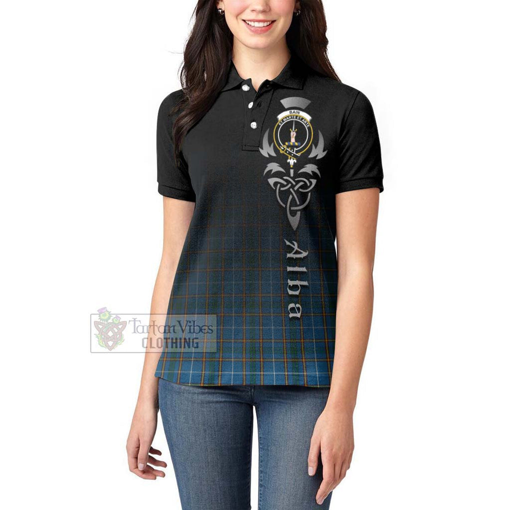 Tartan Vibes Clothing Bain Tartan Women's Polo Shirt Featuring Alba Gu Brath Family Crest Celtic Inspired