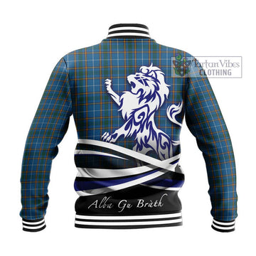 Bain Tartan Baseball Jacket with Alba Gu Brath Regal Lion Emblem