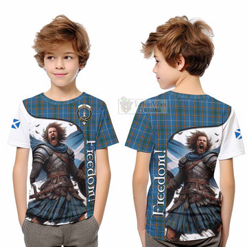 Bain Crest Tartan Kid T-Shirt Inspired by the Freedom of Scottish Warrior