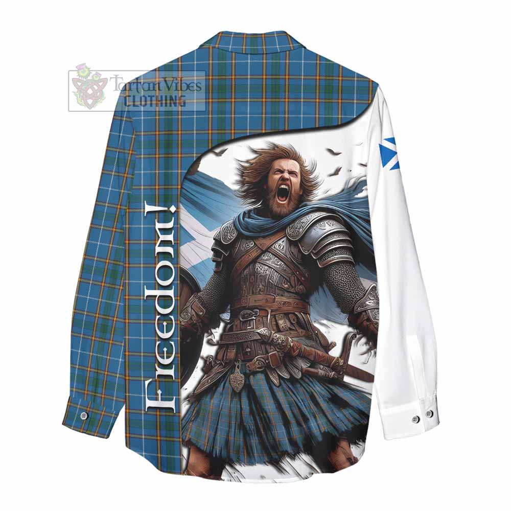 Tartan Vibes Clothing Bain Crest Tartan Women's Casual Shirt Inspired by the Freedom of Scottish Warrior