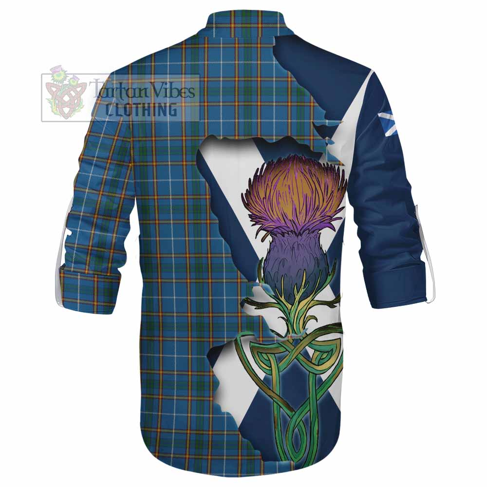 Bain Tartan Family Crest Ghillie Kilt Shirt Scottish Thistle Celtic Inspired - Tartan Vibes Clothing