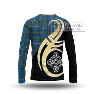 Bain Tartan Long Sleeve T-Shirt with Family Crest and Celtic Symbol Style - Tartan Vibes Clothing