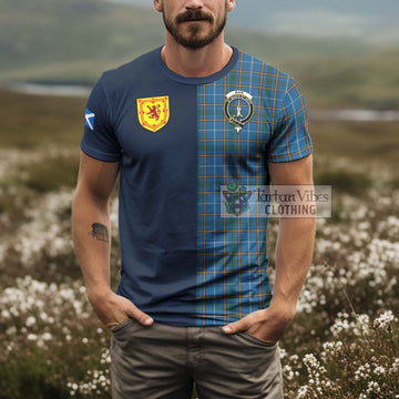 Bain Tartan T-Shirt Alba with Scottish Lion Royal Arm Half Style