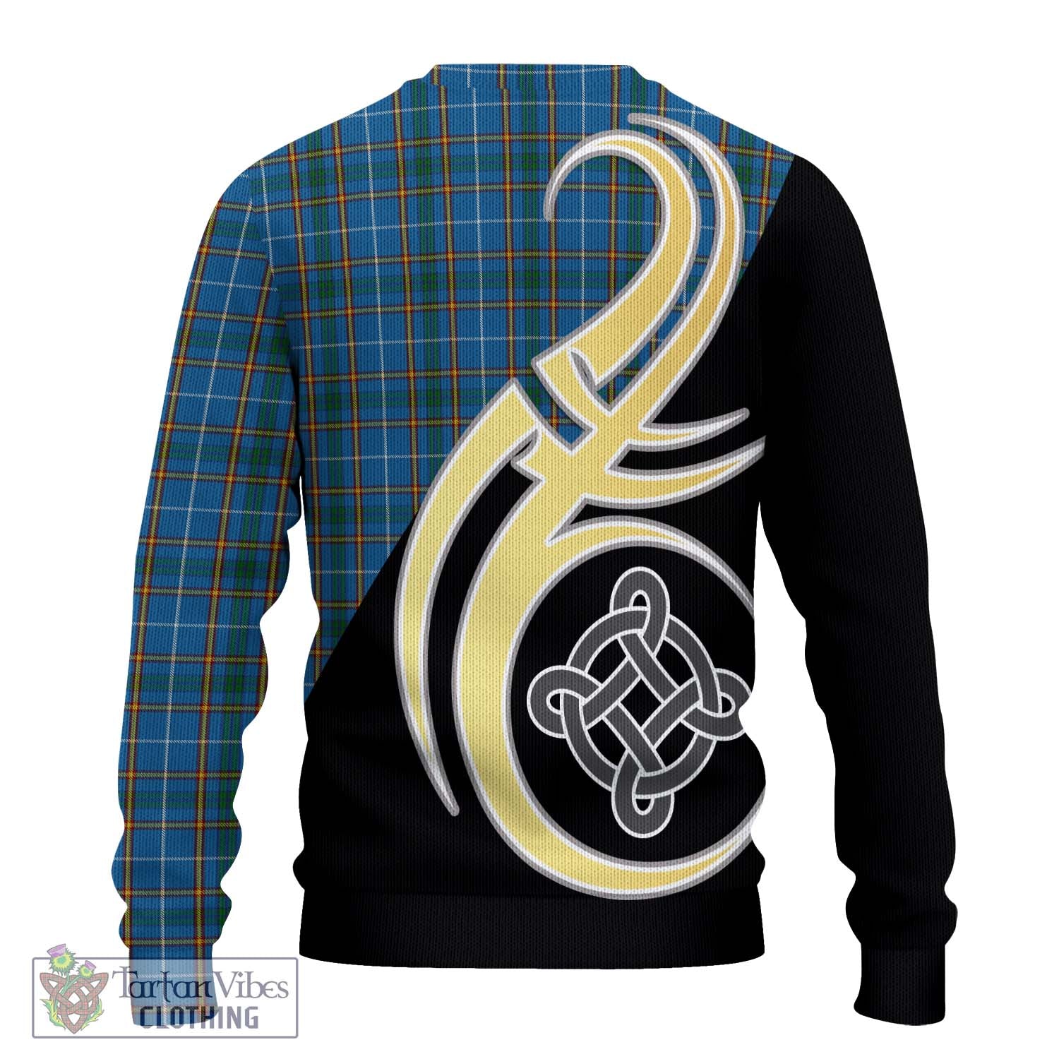 Bain Tartan Knitted Sweater with Family Crest and Celtic Symbol Style - Tartan Vibes Clothing