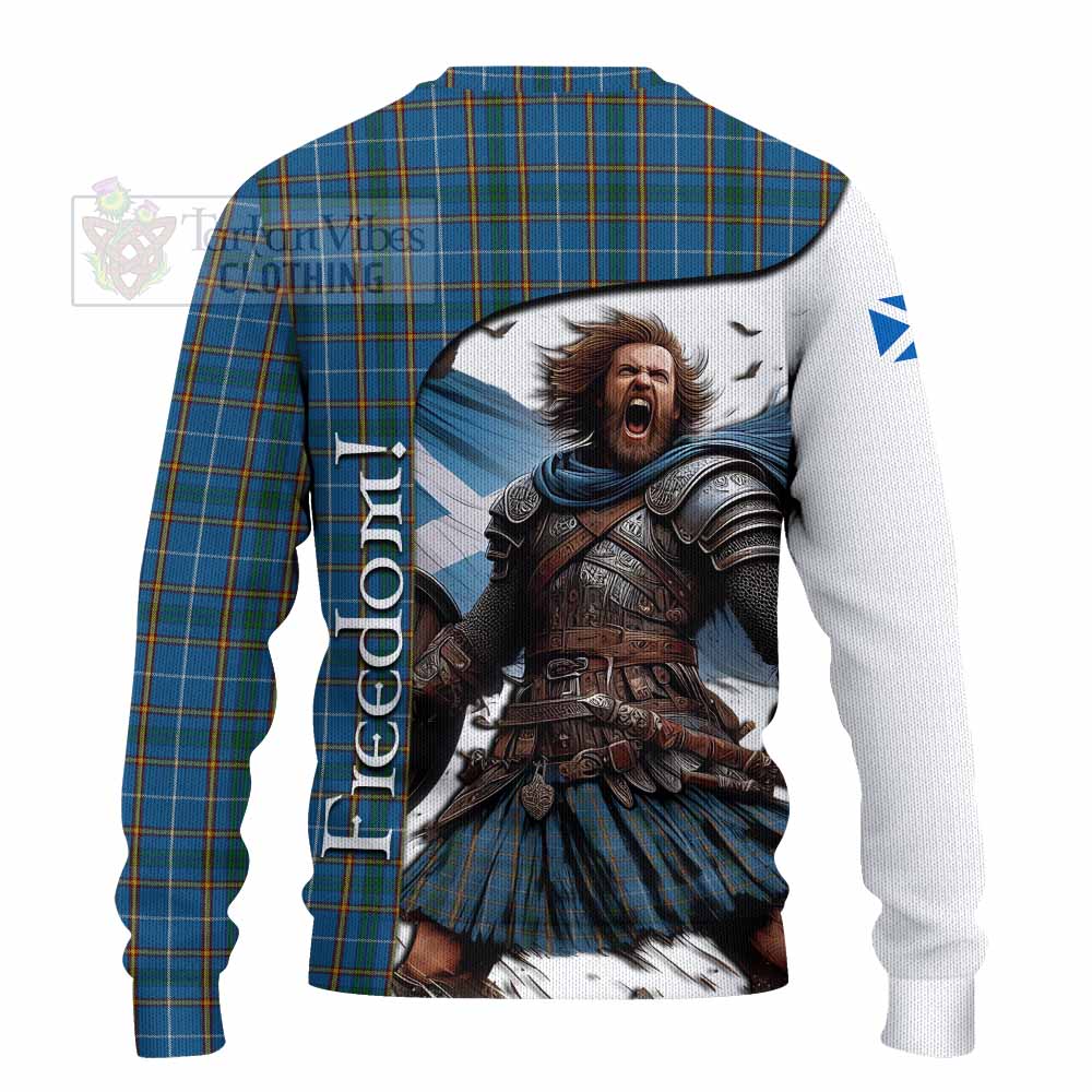 Tartan Vibes Clothing Bain Crest Tartan Knitted Sweater Inspired by the Freedom of Scottish Warrior