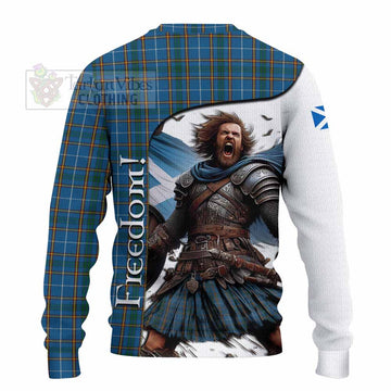 Bain Crest Tartan Knitted Sweater Inspired by the Freedom of Scottish Warrior