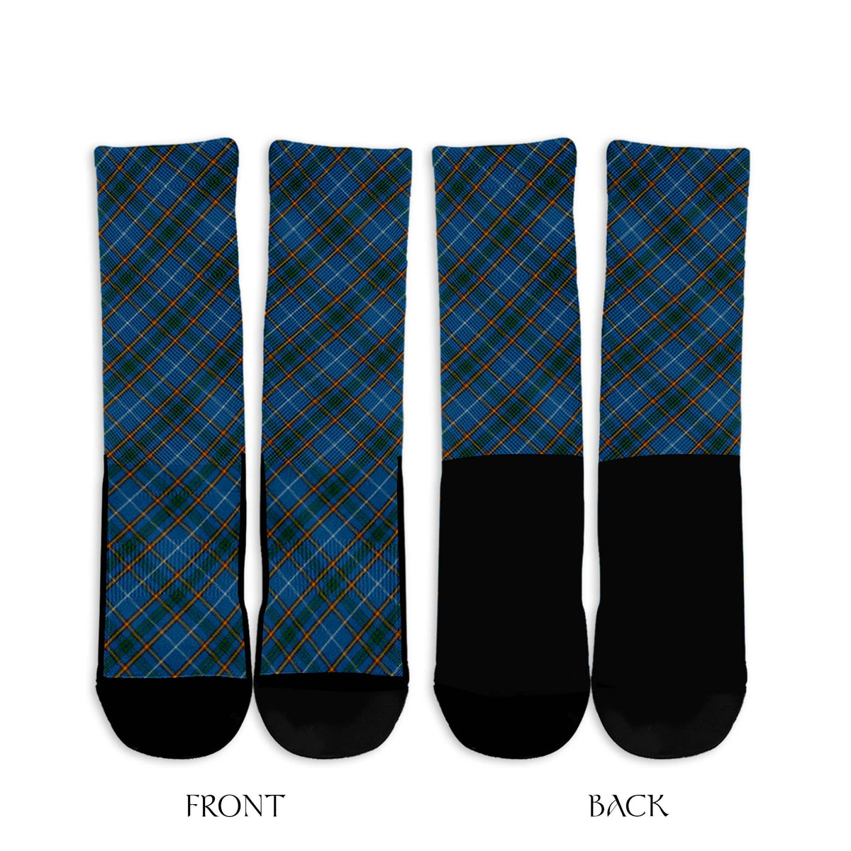 Bain Tartan Crew Socks Cross Style - Tartan Vibes Clothing