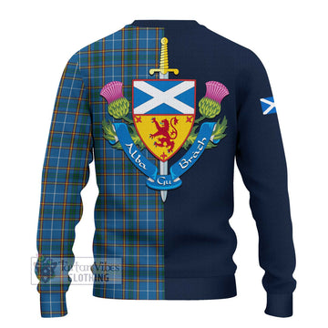 Bain Tartan Ugly Sweater with Scottish Lion Royal Arm Half Style