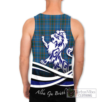 Bain Tartan Men's Tank Top with Alba Gu Brath Regal Lion Emblem - Tartan Vibes Clothing