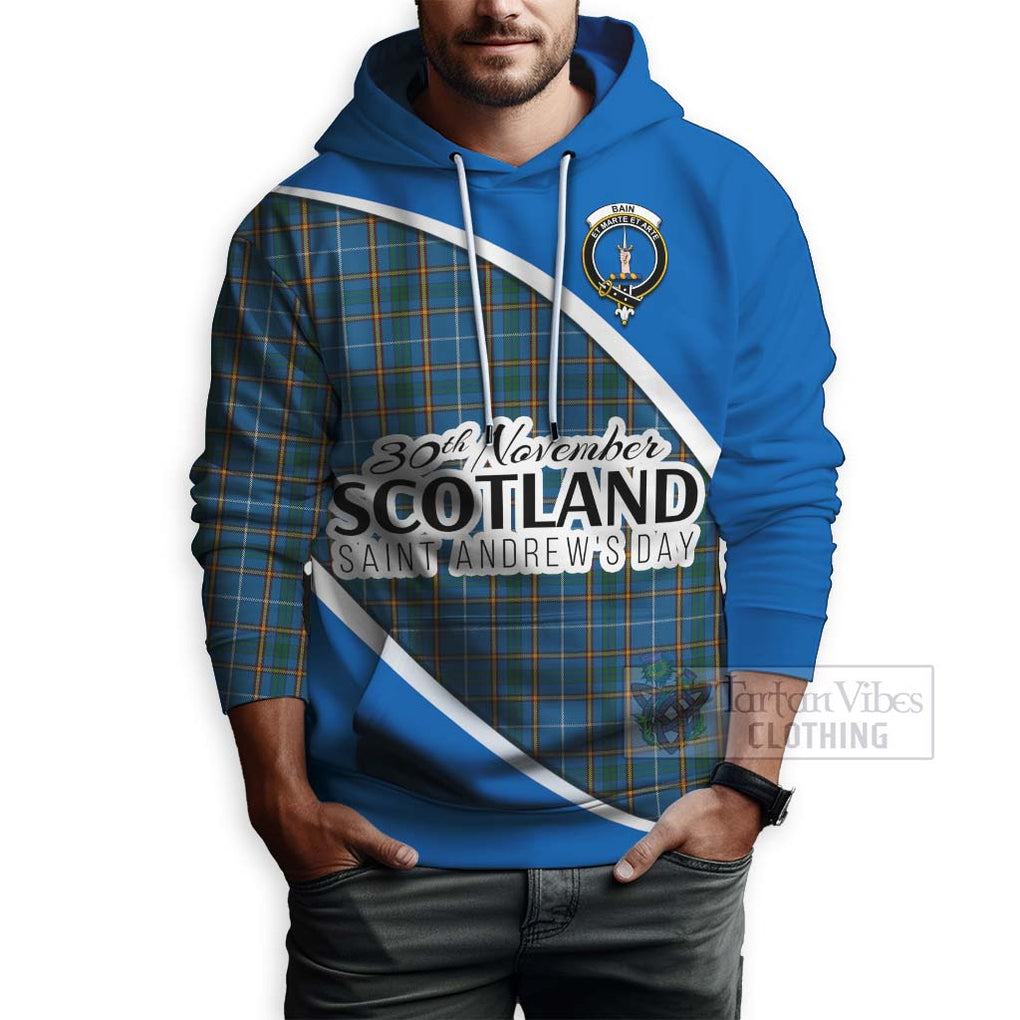 Tartan Vibes Clothing Bain Family Crest Tartan Hoodie Celebrate Saint Andrew's Day in Style