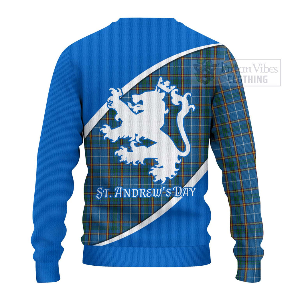 Tartan Vibes Clothing Bain Family Crest Tartan Knitted Sweater Celebrate Saint Andrew's Day in Style