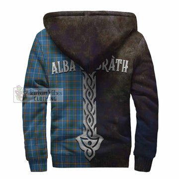 Bain Tartan Family Crest Sherpa Hoodie Alba Gu Brath Be Brave Lion Ancient Style - Tartan Vibes Clothing
