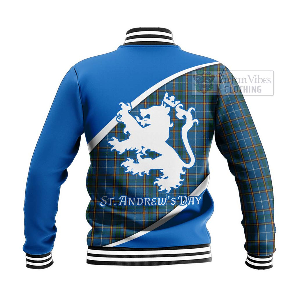 Tartan Vibes Clothing Bain Family Crest Tartan Baseball Jacket Celebrate Saint Andrew's Day in Style