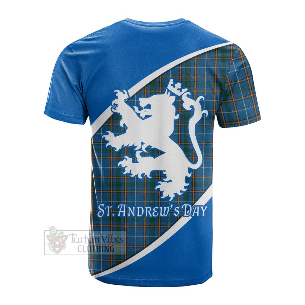 Tartan Vibes Clothing Bain Family Crest Tartan Cotton T-shirt Celebrate Saint Andrew's Day in Style