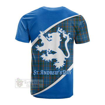 Bain Family Crest Tartan Cotton T-shirt Celebrate Saint Andrew's Day in Style