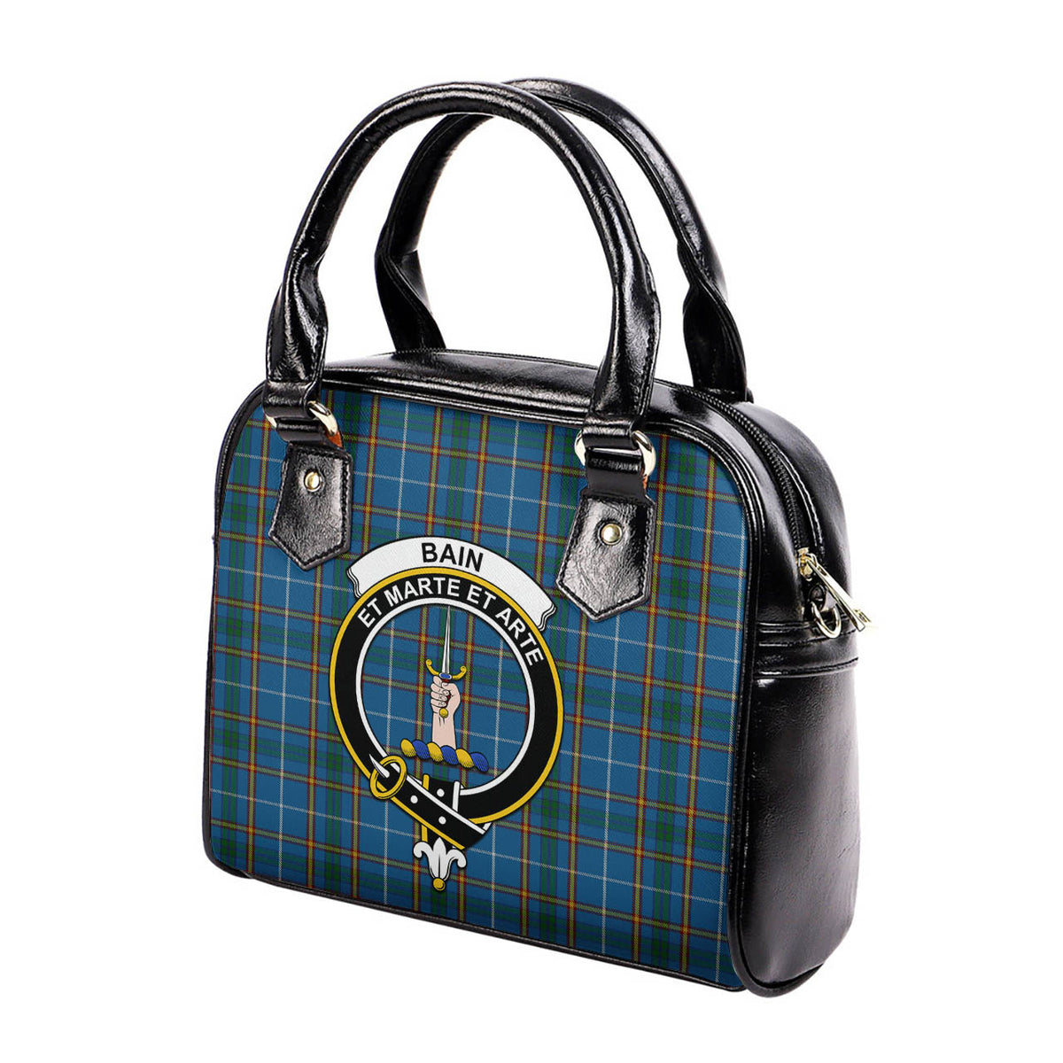 Bain Tartan Shoulder Handbags with Family Crest - Tartan Vibes Clothing