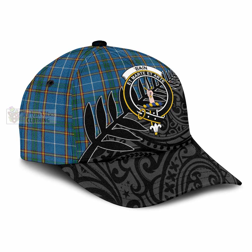 Tartan Vibes Clothing Bain Tartan Classic Cap with New Zealand Silver Fern Half Style