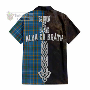 Bain Tartan Family Crest Hawaiian Shirt Alba Gu Brath Be Brave Lion Ancient Style - Tartan Vibes Clothing