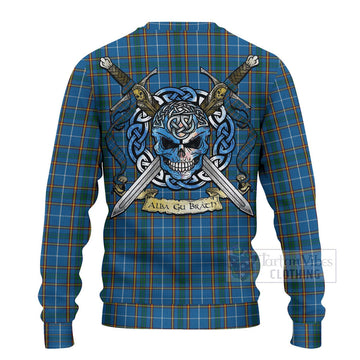 Bain Tartan Ugly Sweater with Family Crest Celtic Skull Style