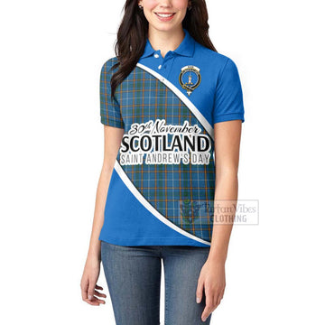 Bain Family Crest Tartan Women's Polo Shirt Celebrate Saint Andrew's Day in Style