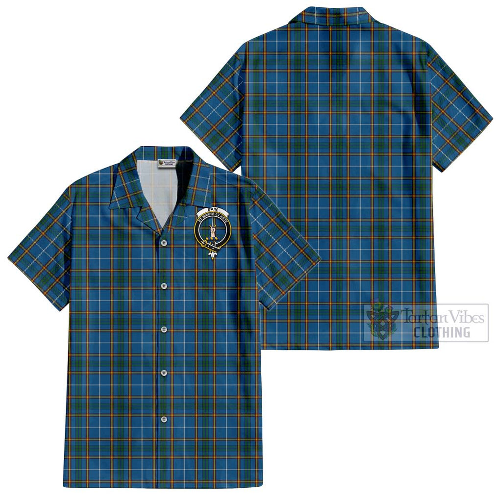 Bain Tartan Cotton Hawaiian Shirt with Family Crest Kid - Tartan Vibes Clothing