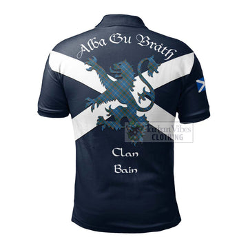 Bain Tartan Lion Rampant Polo Shirt Proudly Display Your Heritage with Alba Gu Brath and Clan Name - Tartan Vibes Clothing