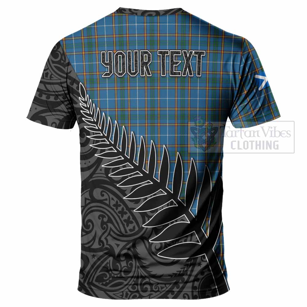 Tartan Vibes Clothing Bain Crest Tartan T-Shirt with New Zealand Silver Fern Half Style