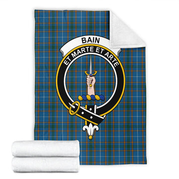 Bain Tartan Blanket with Family Crest