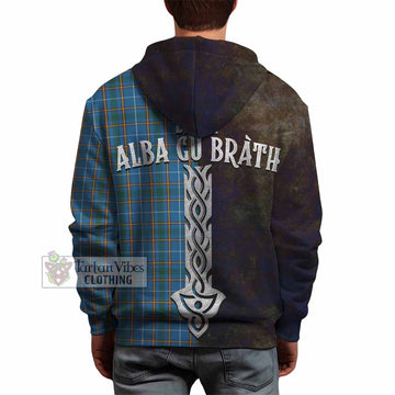 Bain Tartan Family Crest Hoodie Alba Gu Brath Be Brave Lion Ancient Style - Tartan Vibes Clothing