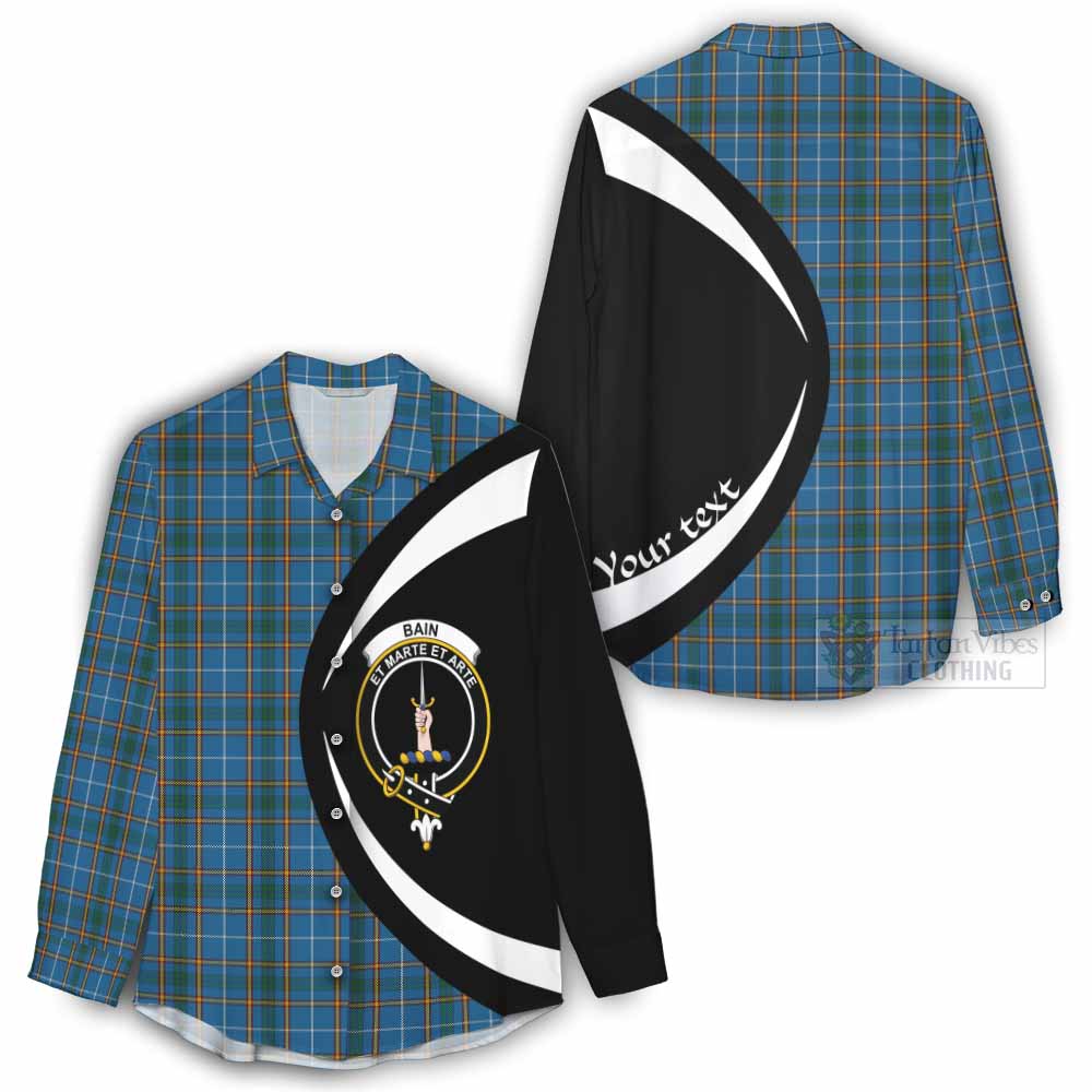 Tartan Vibes Clothing Bain Tartan Women's Casual Shirt with Family Crest Circle Style