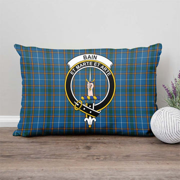 Bain Tartan Pillow Cover with Family Crest - Tartan Vibes Clothing
