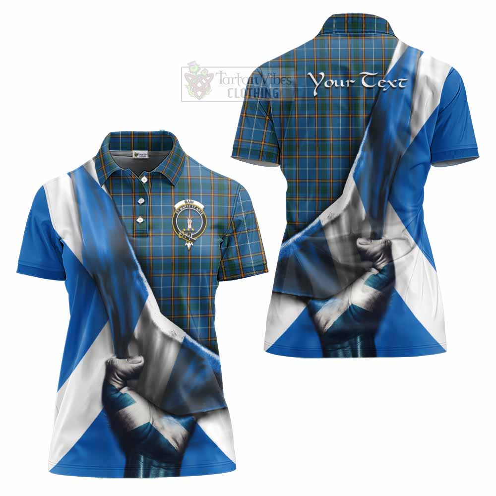 Tartan Vibes Clothing Bain Tartan Women's Polo Shirt with Family Crest Scotland Patriotic Style