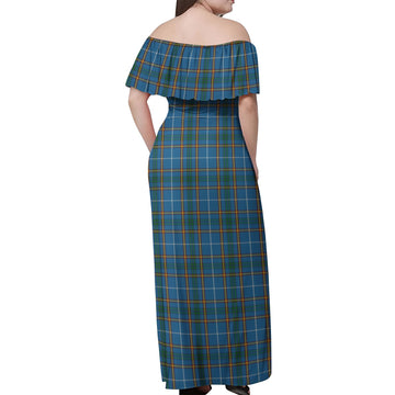 Bain Tartan Off Shoulder Long Dress