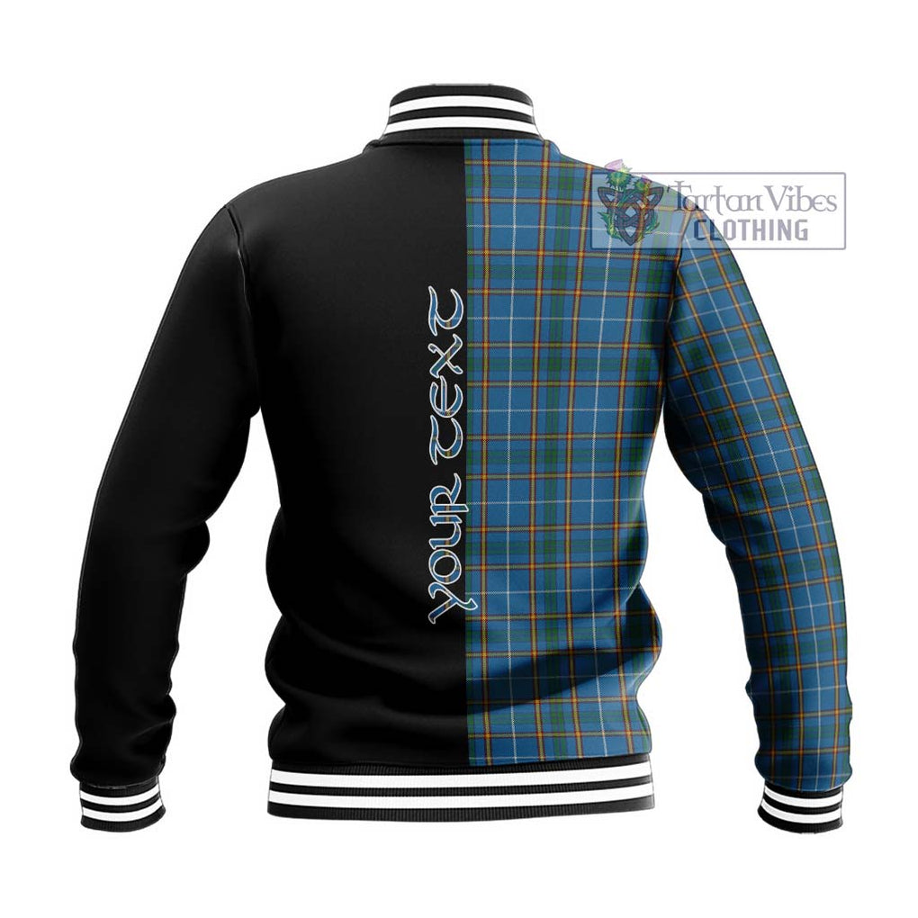 Bain Tartan Baseball Jacket with Family Crest and Half Of Me Style - Tartanvibesclothing Shop