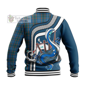 Bain Tartan Baseball Jacket with Epic Bagpipe Style