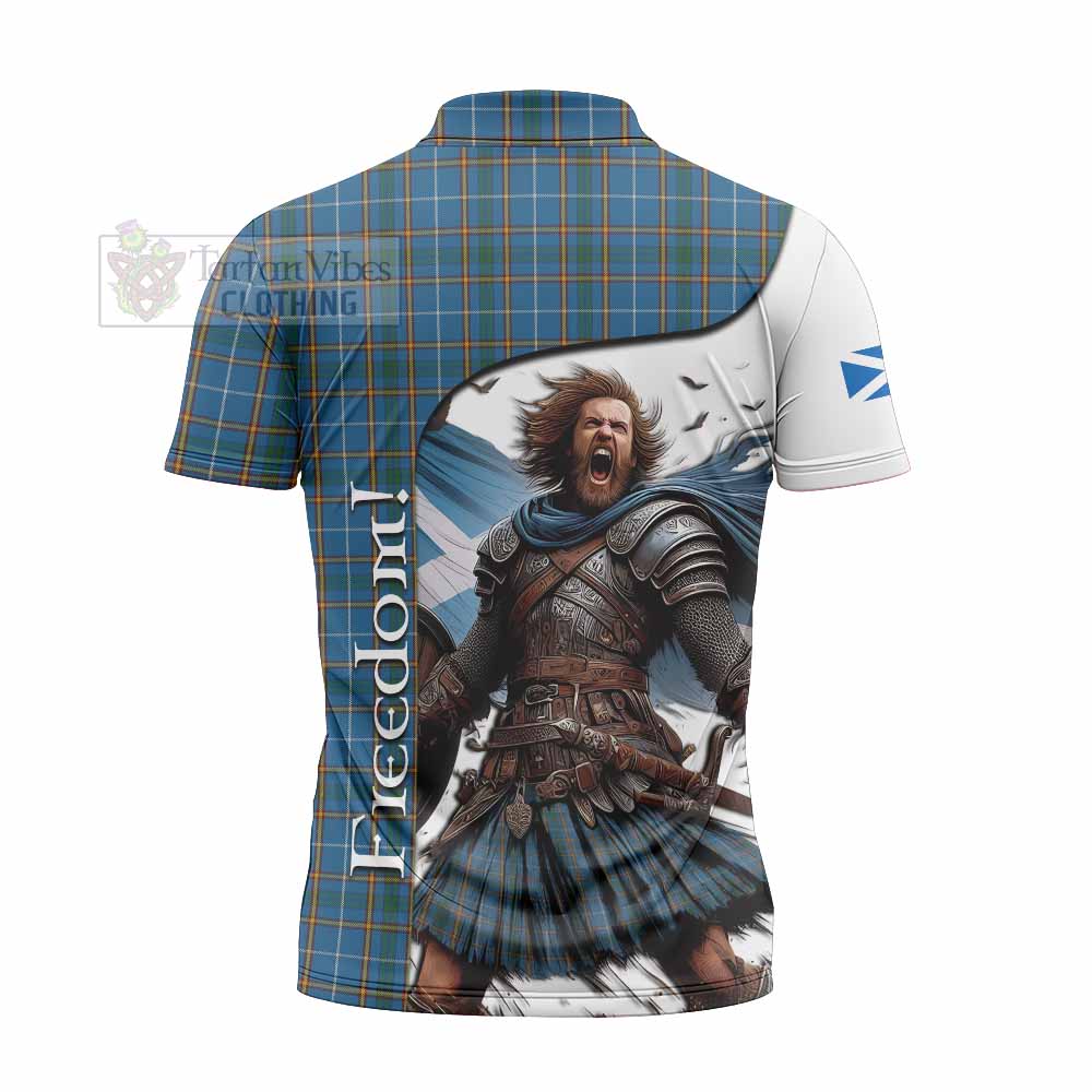 Tartan Vibes Clothing Bain Crest Tartan Zipper Polo Shirt Inspired by the Freedom of Scottish Warrior