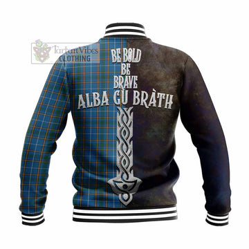 Bain Tartan Family Crest Baseball Jacket Alba Gu Brath Be Brave Lion Ancient Style - Tartan Vibes Clothing