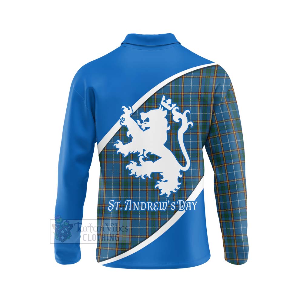 Tartan Vibes Clothing Bain Family Crest Tartan Long Sleeve Polo Shirt Celebrate Saint Andrew's Day in Style