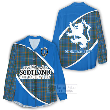 Bain Family Crest Tartan Women's Casual Shirt Celebrate Saint Andrew's Day in Style