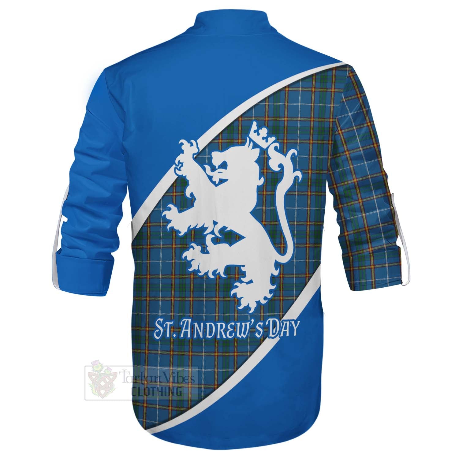 Tartan Vibes Clothing Bain Family Crest Tartan Ghillie Kilt Shirt Celebrate Saint Andrew's Day in Style