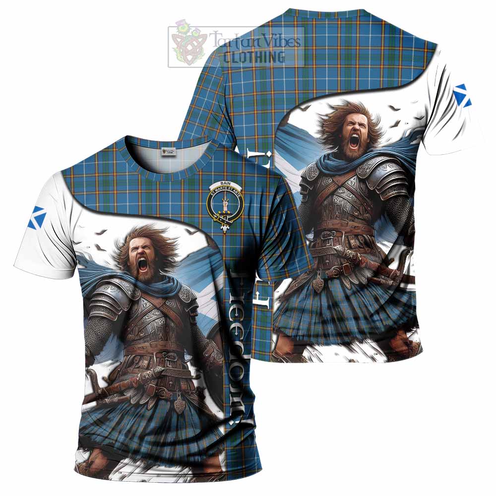 Bain Crest Tartan T-Shirt Inspired by the Freedom of Scottish Warrior