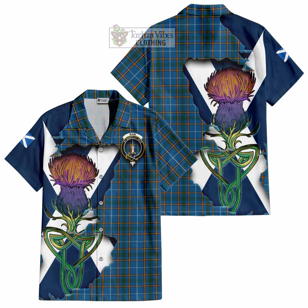 Bain Tartan Family Crest Hawaiian Shirt Scottish Thistle Celtic Inspired - Tartan Vibes Clothing