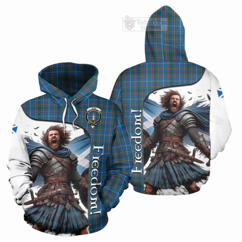 Tartan Vibes Clothing Bain Crest Tartan Hoodie Inspired by the Freedom of Scottish Warrior