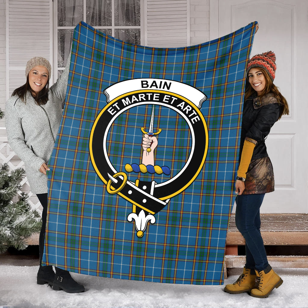 Bain Tartan Blanket with Family Crest - Tartan Vibes Clothing