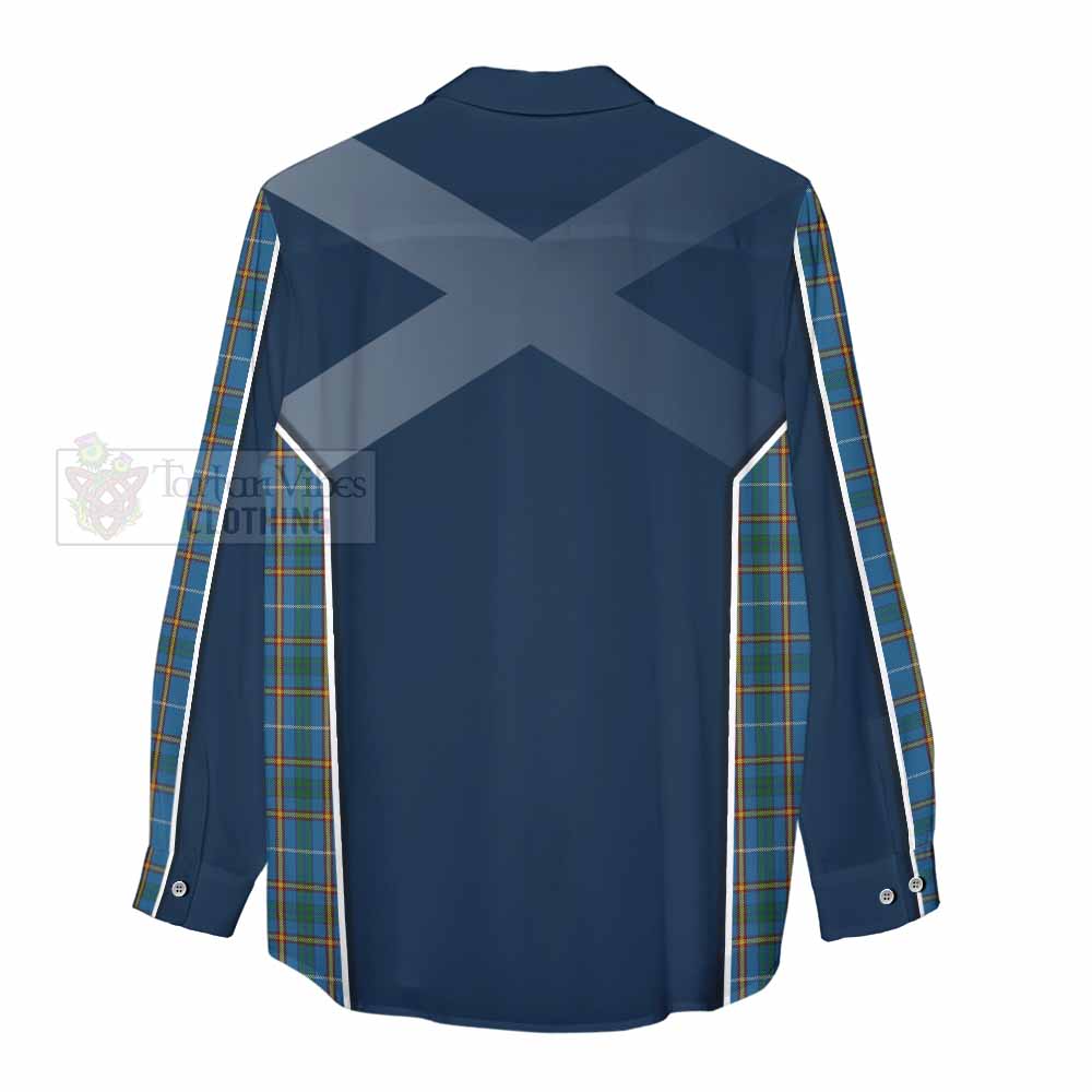 Tartan Vibes Clothing Bain Tartan Women's Casual Shirt with Family Crest and Lion Rampant Vibes Sport Style